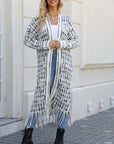 Fringed long cardigan coat-D788 | Inspanda