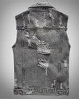 Ripped denim vest-D684 | Inspanda