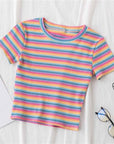 Rainbow Stripe Cropped Top-D750 | Inspanda