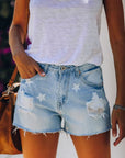 Holes & Stars denim shorts-D127 | Inspanda