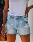 Holes & Stars denim shorts-D127 | Inspanda