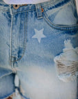 Holes & Stars denim shorts-D127 | Inspanda