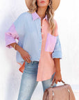 Candy colored patchwork shirt-D726 | Inspanda