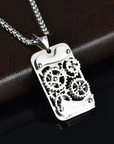 Mechanical gear silver chain-D702 | Inspanda