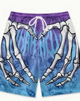 Skeleton finger & paisley pattern shorts-D773 | Inspanda