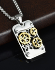 Mechanical gear silver chain-D702 | Inspanda