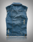 Vest-D681 denim rasgado | Inspanda