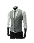 Slim Fit V-Neck Suit Vest-D194 | Inspanda