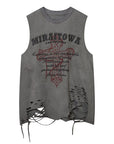 Letter ripped vest-D736 | Inspanda