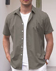 Solid color commuter shirt-D187 | Inspanda