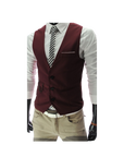 Slim Fit V-Neck Suit Vest-D194 | Inspanda