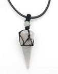 Natural crystal pendant necklace-D693 | Inspanda