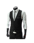 Slim Fit V-Neck Suit Vest-D194 | Inspanda