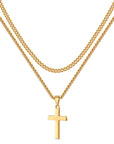 Double cross silver chain-D697 | Inspanda