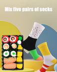 Sushi socks Mixed Pack (Five Pairs)-D234 | Inspanda