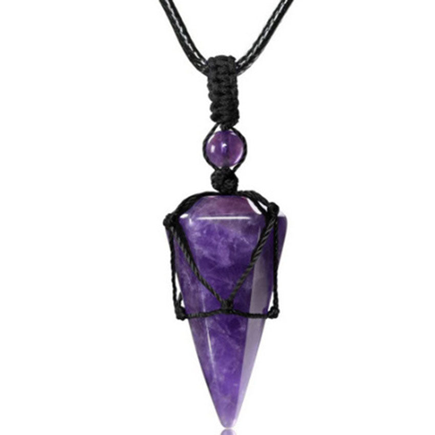 Natural crystal pendant necklace-D693 | Inspanda