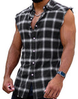 Shirt-D685 cuadros sin mangas | Inspanda