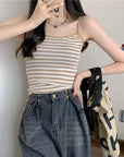 Striped camisole knitted vest-D755 | Inspanda