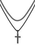 Double cross silver chain-D697 | Inspanda