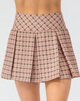 Plaid sports pleated skirt-D536 | Inspanda