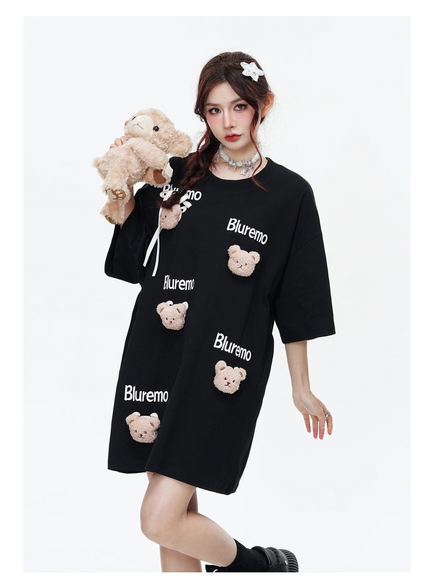 Cartoon bear letter print TEE-D515 | Inspanda