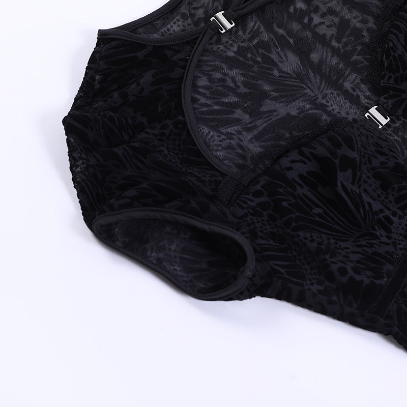 Black jacquard top-D54 | Inspanda