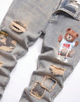 Bear Print  Jeans-D541 | Inspanda