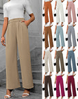 Solid color straight leg pants-D117 | Inspanda