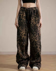 Vintage leopard print hip-hop jeans-D413 | Inspanda