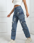 Ripped jeans with pockets-D560 | Inspanda