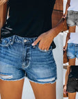 Summer ripped denim shorts-D135 | Inspanda