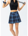 Plaid sports pleated skirt-D536 | Inspanda