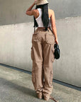 High-waisted overalls-D168 | Inspanda