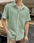 Shirt-D599 casual en color sólido | Inspanda