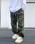 Drawstring camouflage pants oversize-D39 | Inspanda