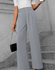 Solid color straight leg pants-D117 | Inspanda