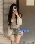 Vintage ripped denim shorts-D530 | Inspanda