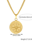 Compass round pendant-D695 | Inspanda