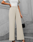 Solid color straight leg pants-D117 | Inspanda