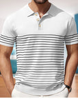 Business stripe fitted polo-D203 | Inspanda