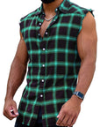 Shirt-D685 cuadros sin mangas | Inspanda