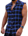 Shirt-D685 cuadros sin mangas | Inspanda