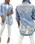 Long denim jacket-D691 | Inspanda