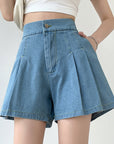 Shorts-D816 denim de gran altura | Inspanda