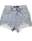 Ripped denim shorts-D847 | Inspanda