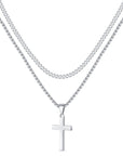 Double cross silver chain-D697 | Inspanda