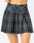 Plaid sports pleated skirt-D536 | Inspanda